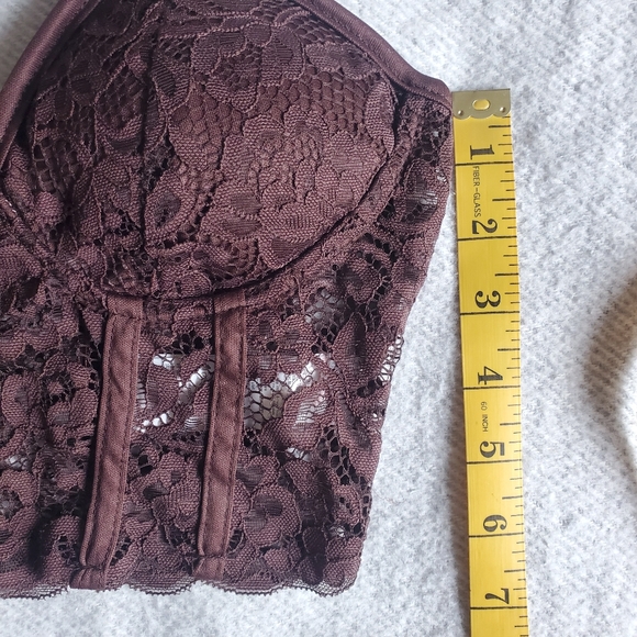 NWT Lace Floral Padded Bralette Bustier Style Crop Top - Picture 4 of 13